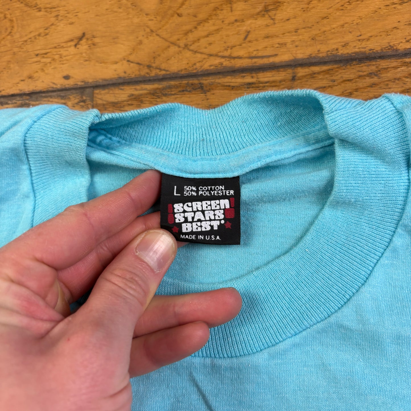 Vintage 1989 Funny 30 Blue Single Stitch Graphic T-Shirt - S