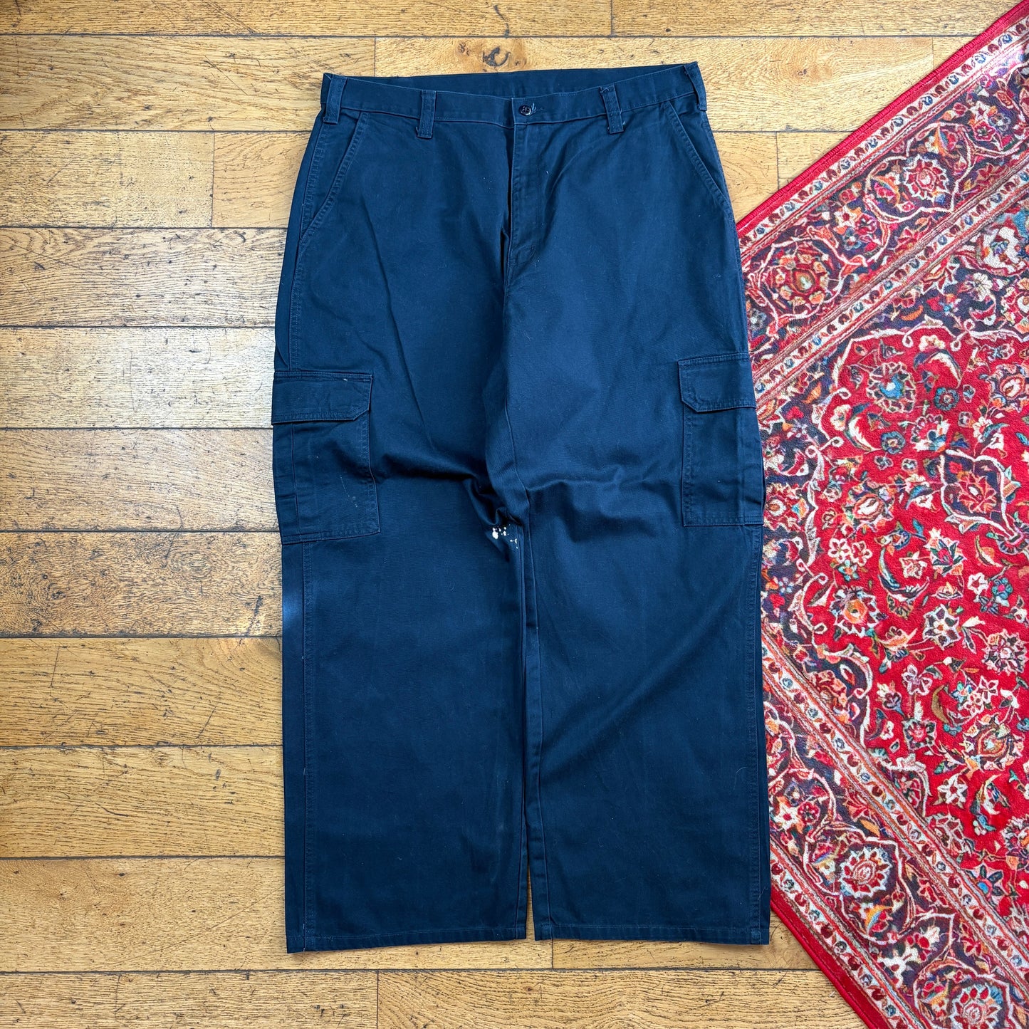 Vintage Dickies 874 Navy Baggy Skate Chino Cargo Trousers - 36