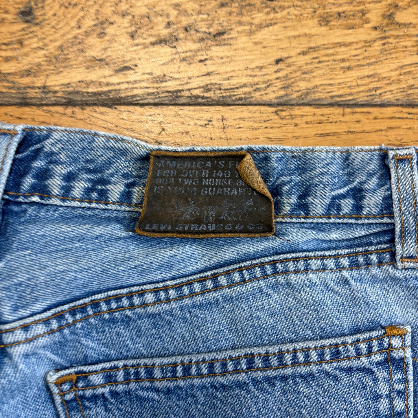Vintage Levis 615 Orange Tab Straight Blue Denim Jeans - 34S