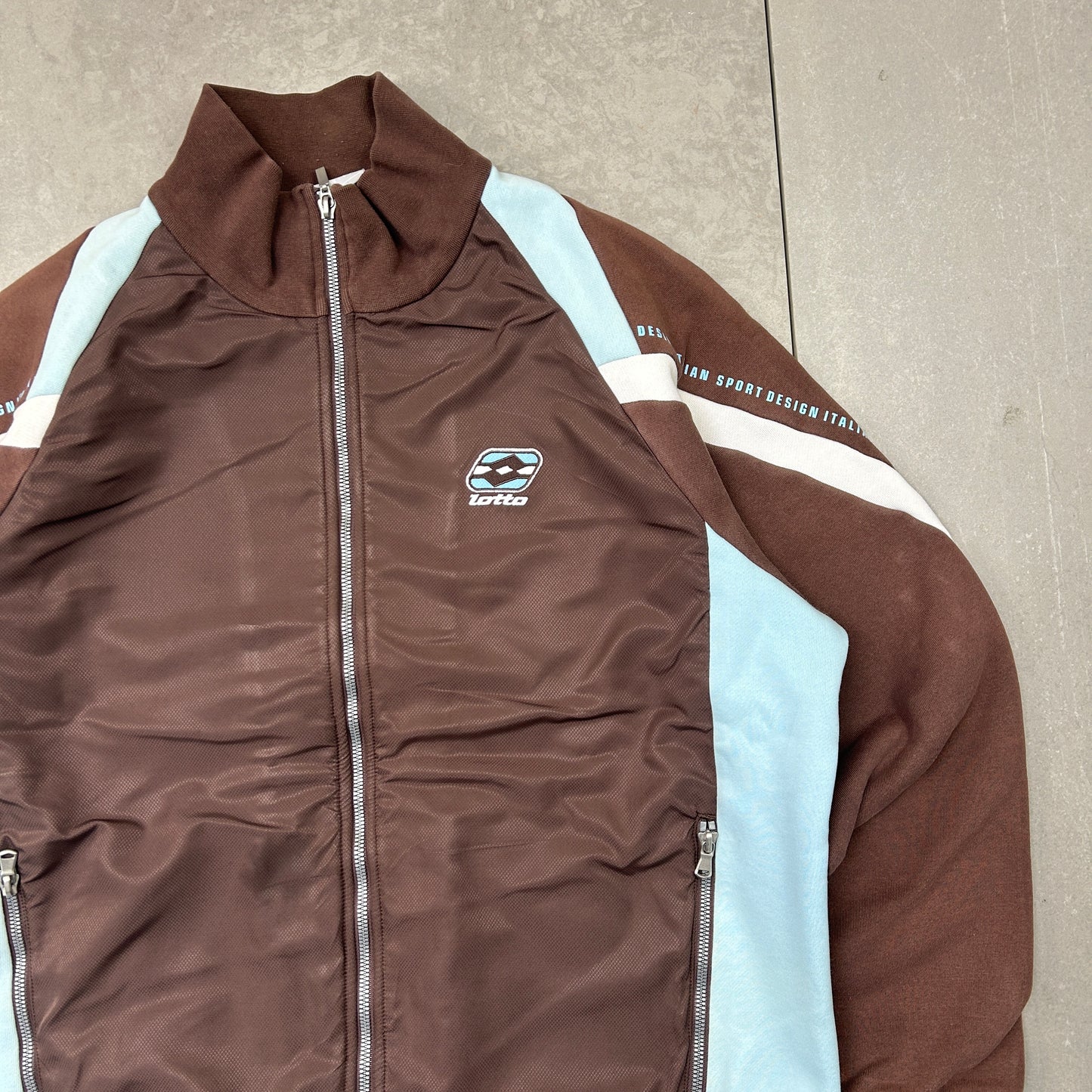 Vintage Lotto Brown Zip Embroidered Sweatshirt - L