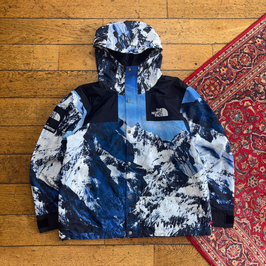 Supreme FW17 North Face Mountain Parka Blue Jacket Coat - M