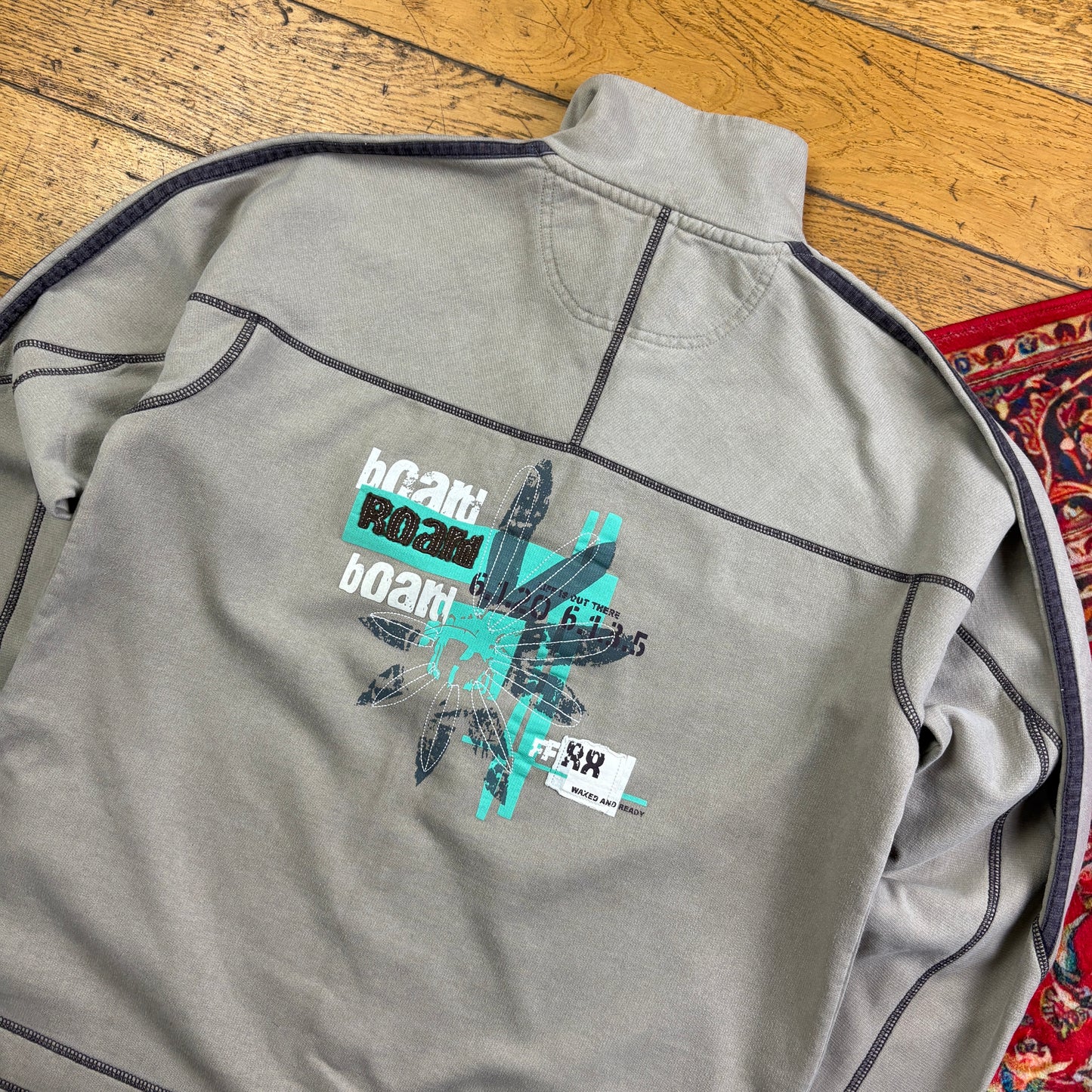 Vintage Fat Face Grey Brown Embroidered Surfwear Sweatshirt - L