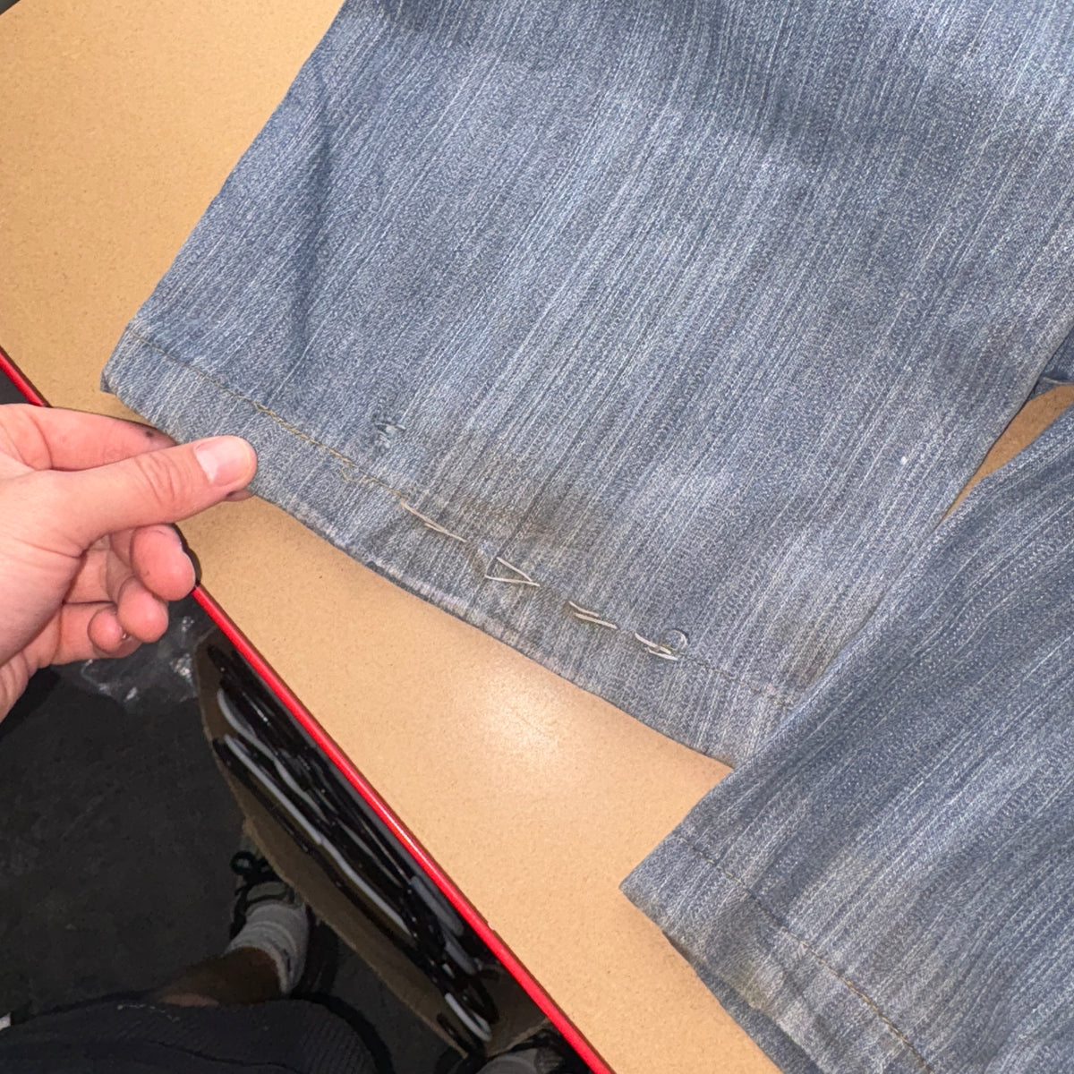 Embroidered Blue Cargo Japanese Denim Hip Hop Y2K Baggy Jeans - 34S