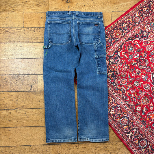 Vintage Dickies Blue Workwear Carpenter Baggy Jeans - 34