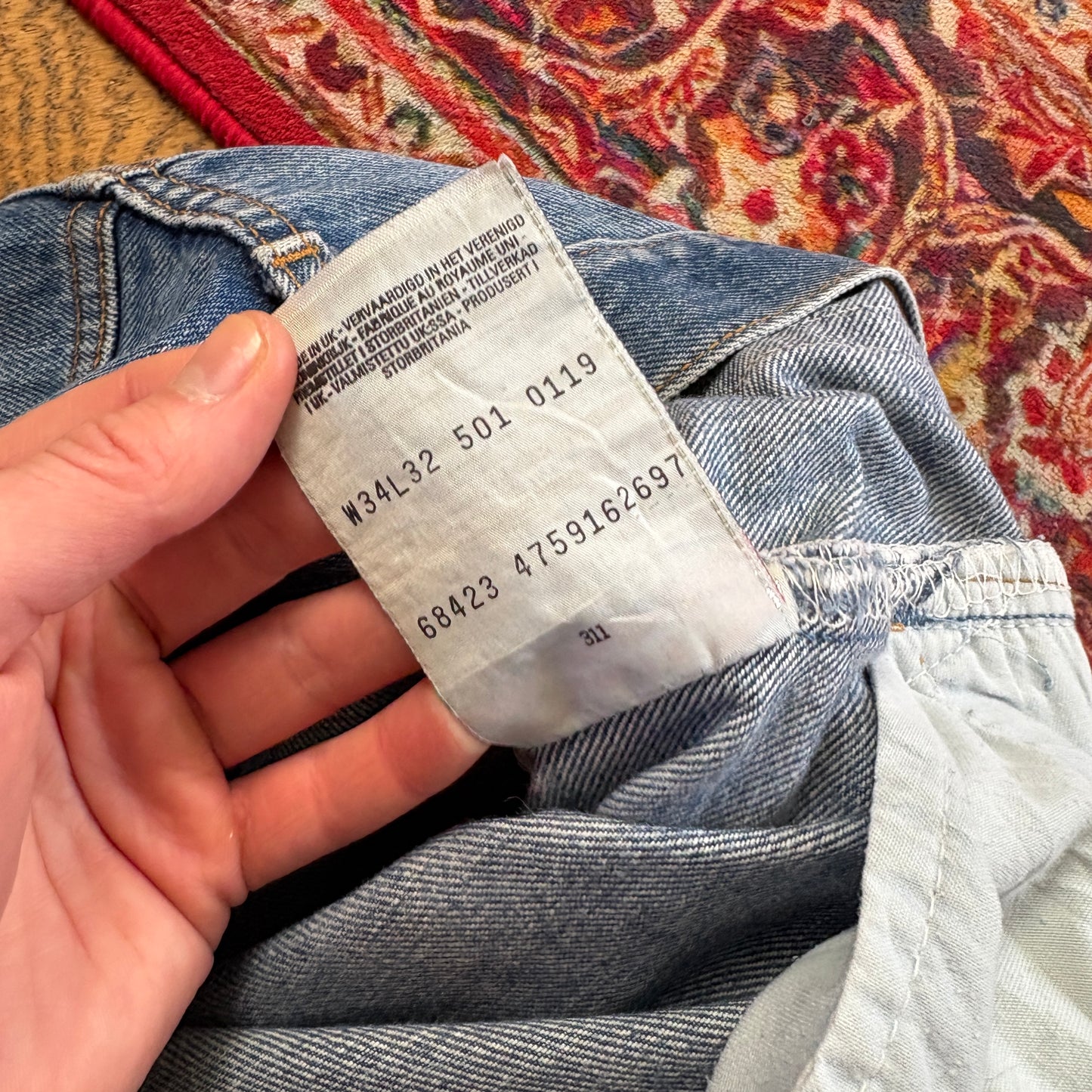 Vintage Levis 501 Straight Blue Denim Jeans - 34R