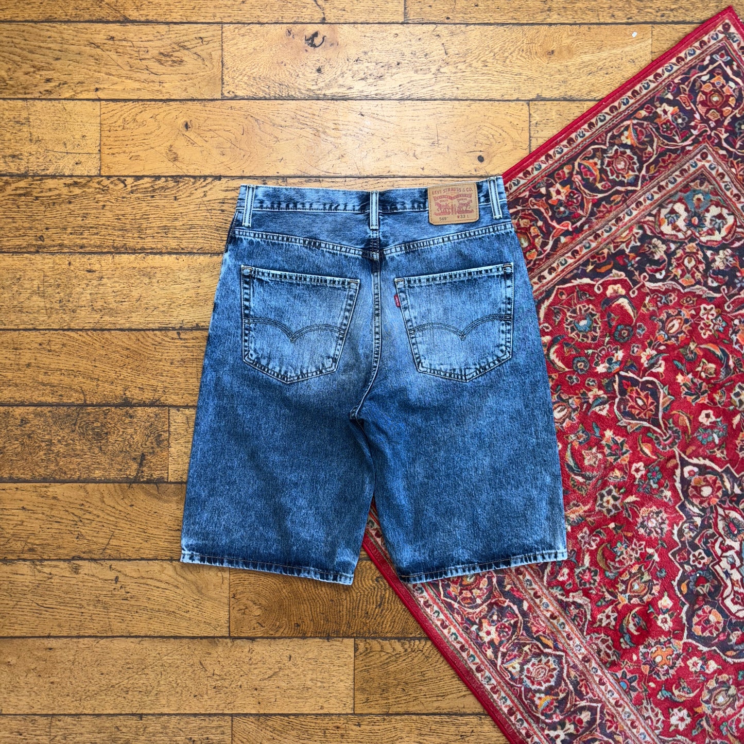 Vintage Levis 569 Blue Baggy Denim Shorts - 33