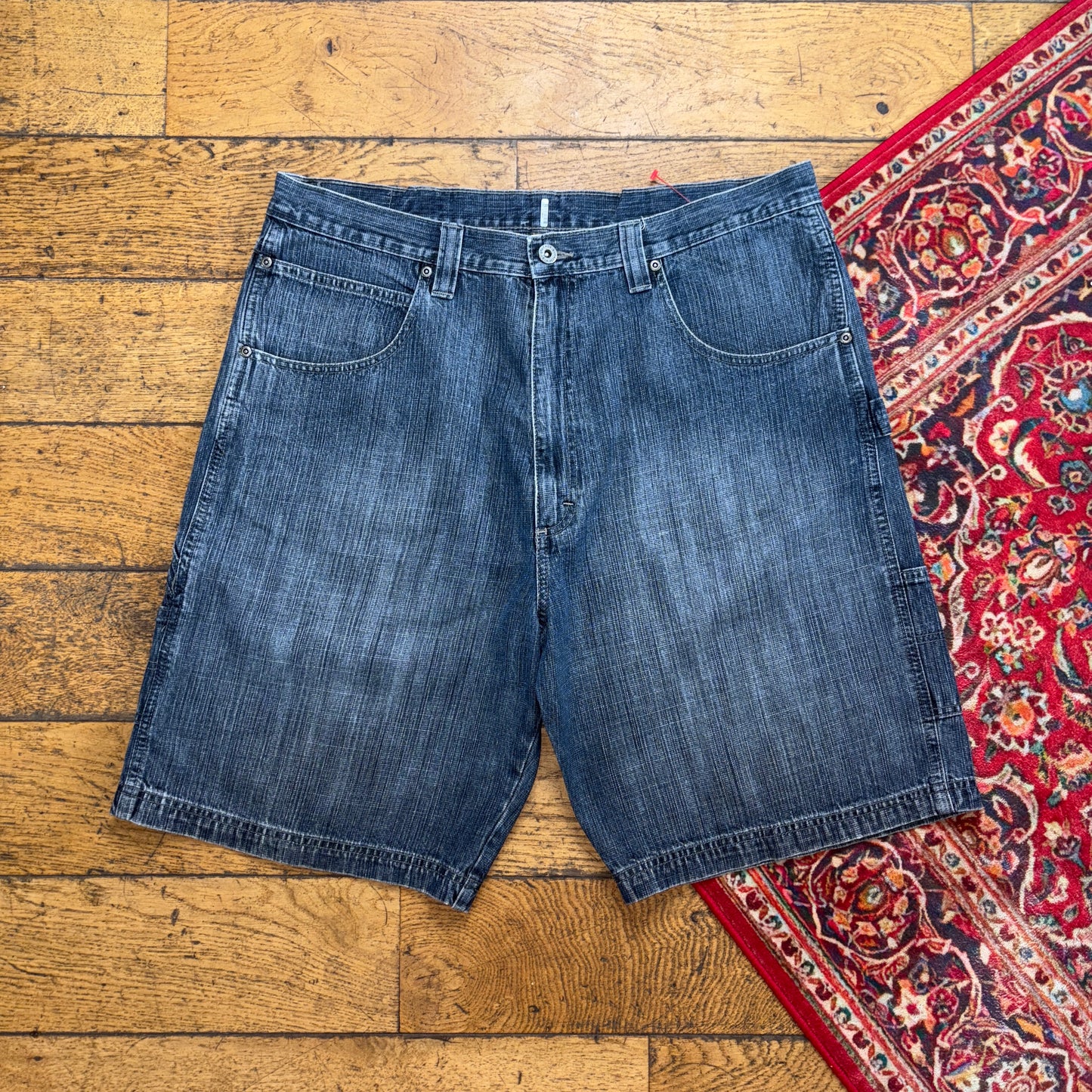 Vintage Lee Blue Carpenter Y2K Hip Hop Baggy Shorts Jorts - 36