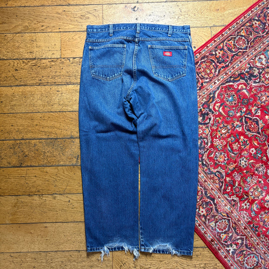 Vintage Dickies Workwear Carpenter Baggy Blue Jeans - 40S