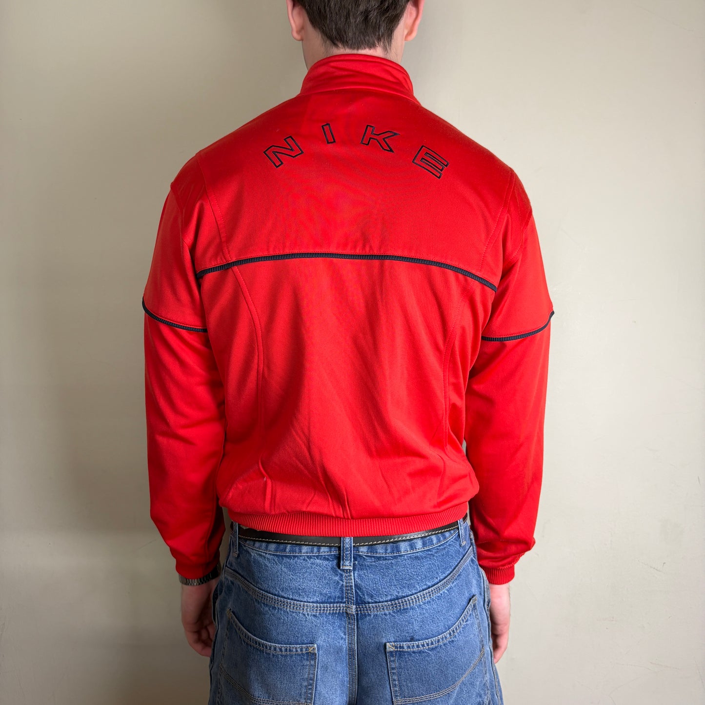 Vintage Nike 90s Swoosh Red Track Jacket - S
