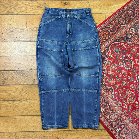 Vintage Mudd Double Knee Blue Y2K Hip Hop Baggy Jeans - 32