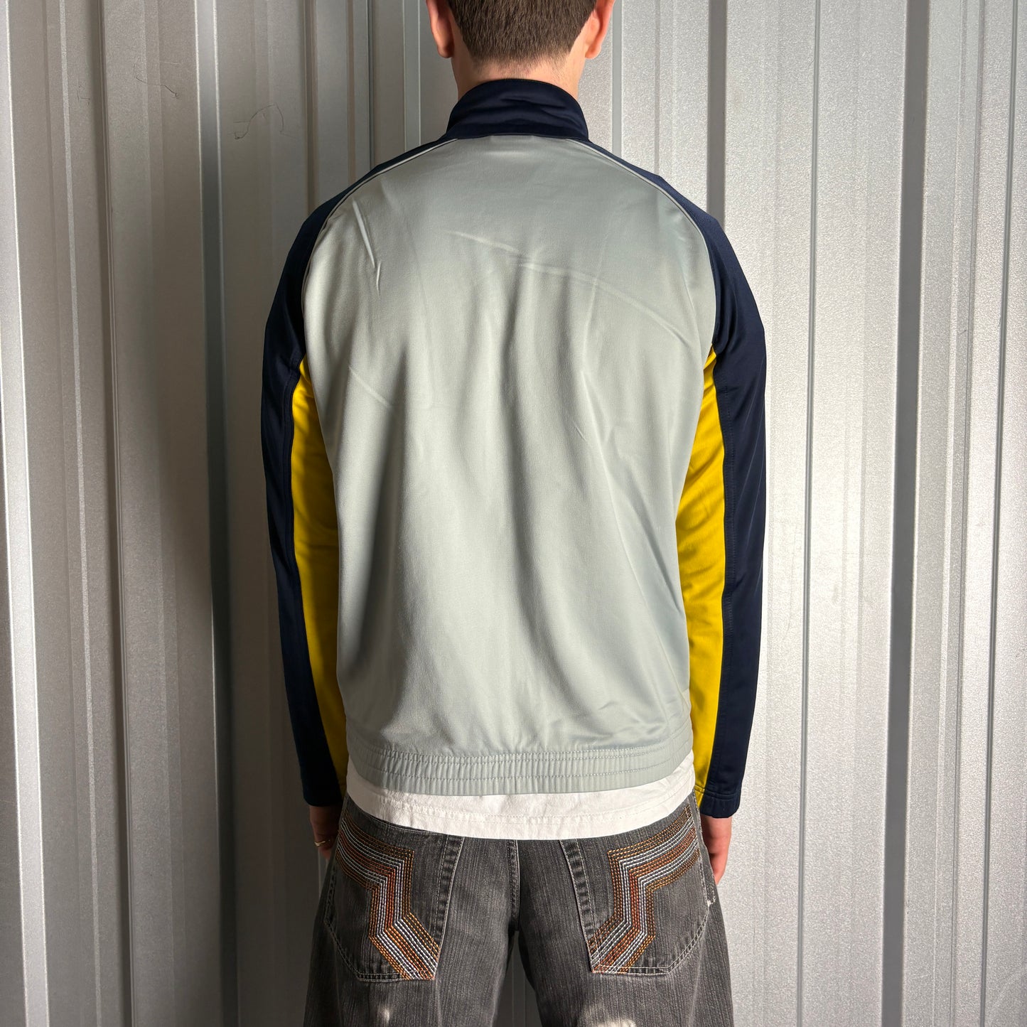 Vintage Nike Grey Navy 00s Y2K Tracksuit Track Jacket - M