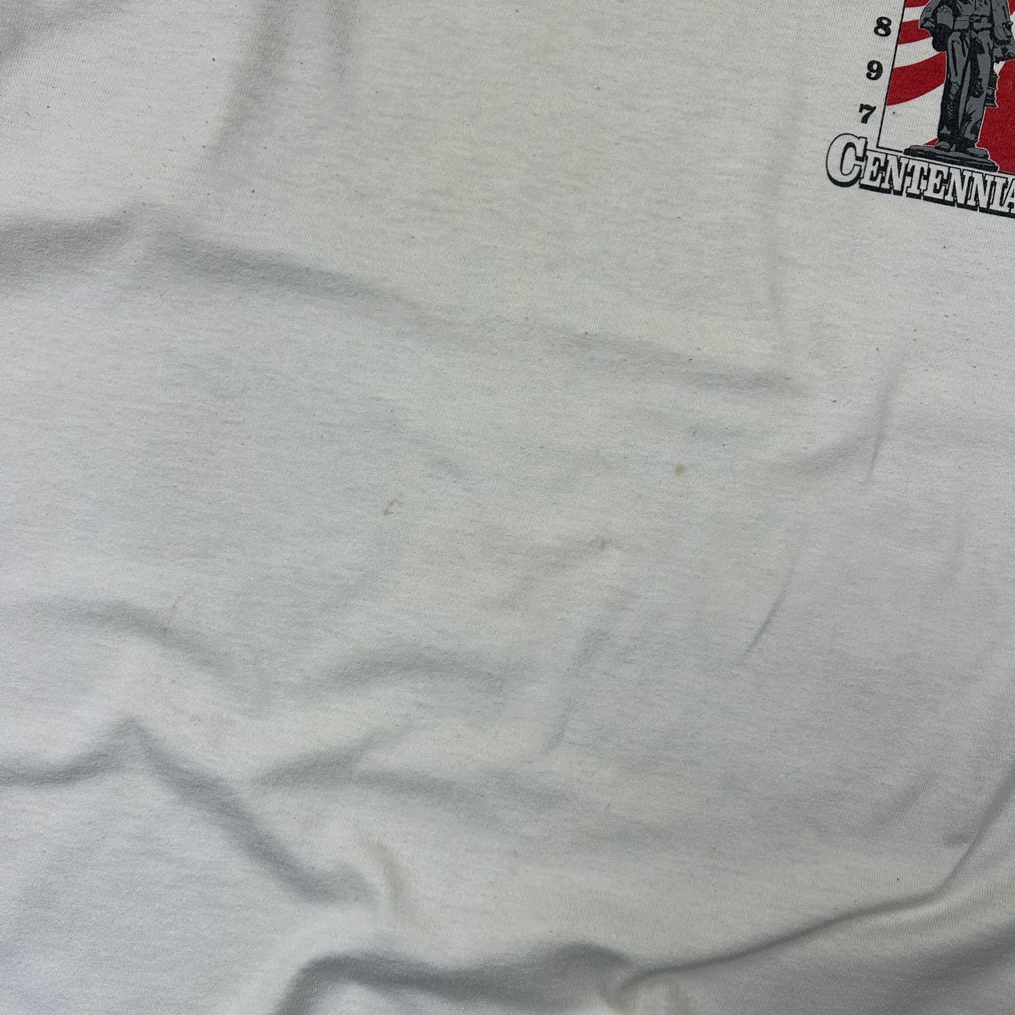 Vintage 1997 Single Stitch Graphic White T-Shirt - M