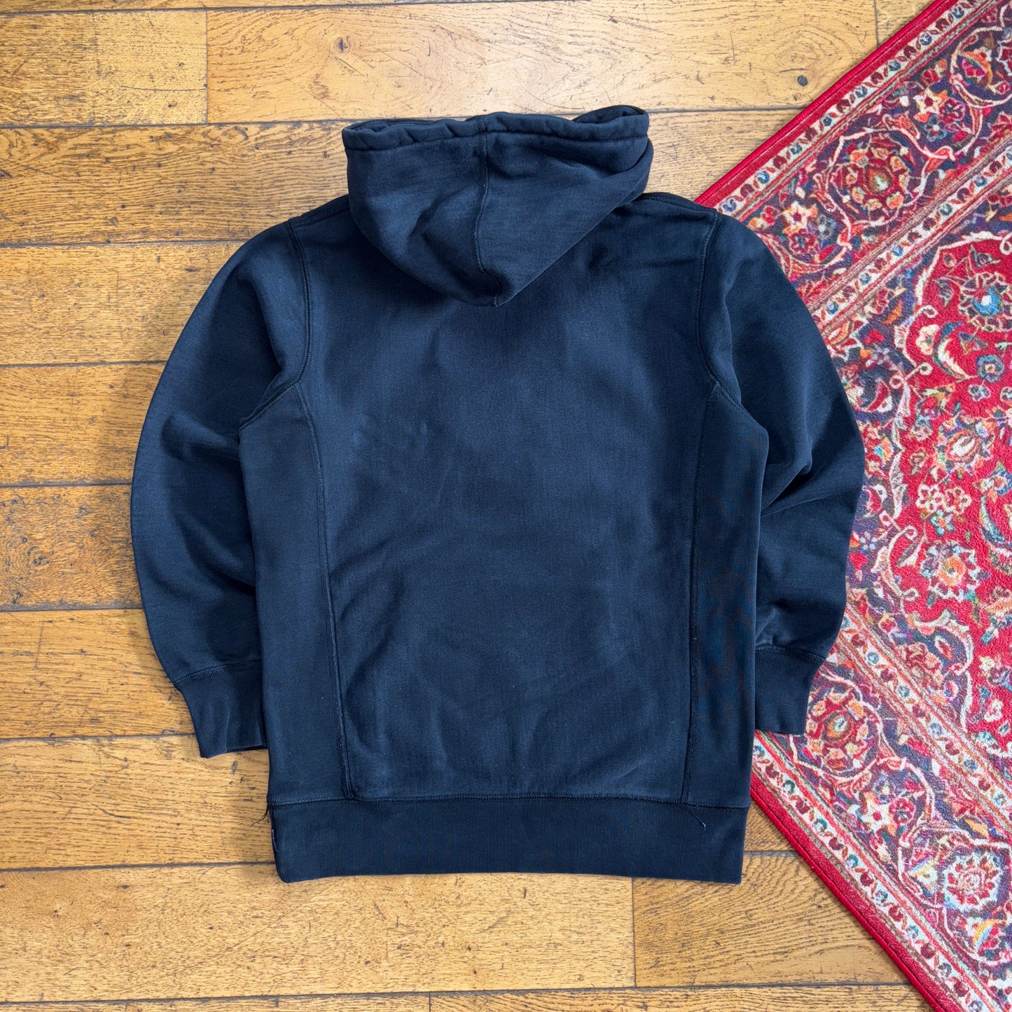 Vintage Supreme Black Box Logo Hoodie Embroidered Sweatshirt - S