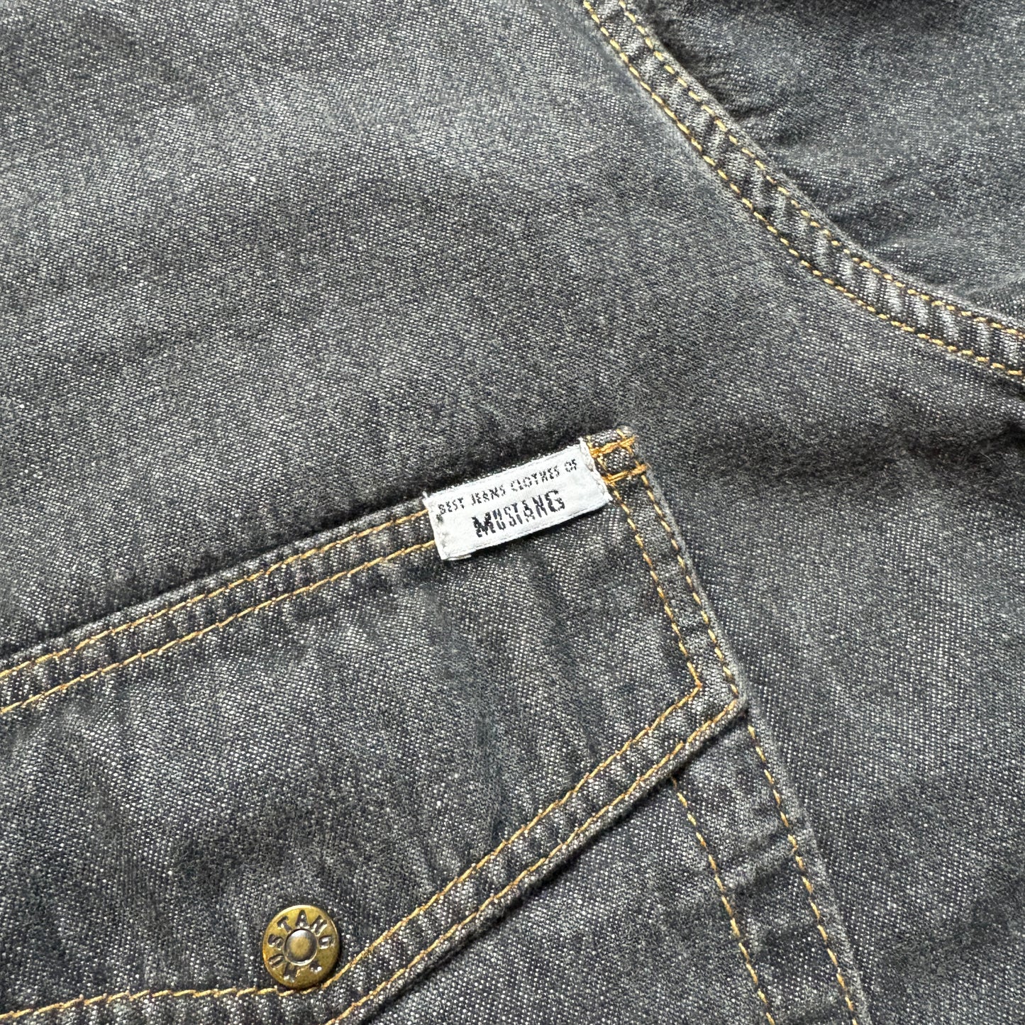 Vintage Mustang Grey Denim Shirt - L