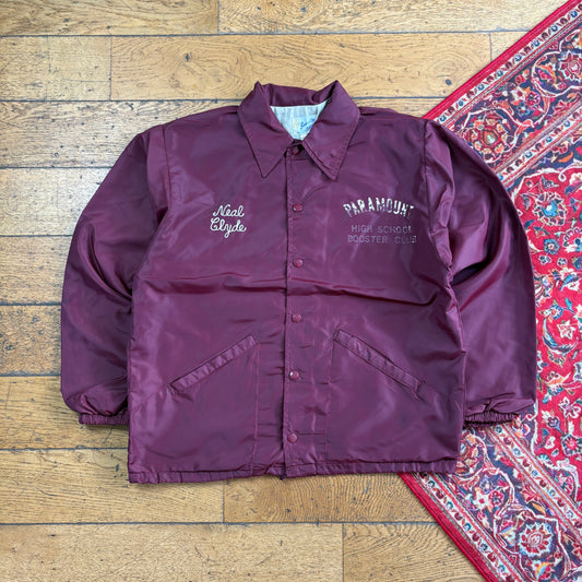 Vintage Burgundy Nylon Coach Harrington Jacket - M