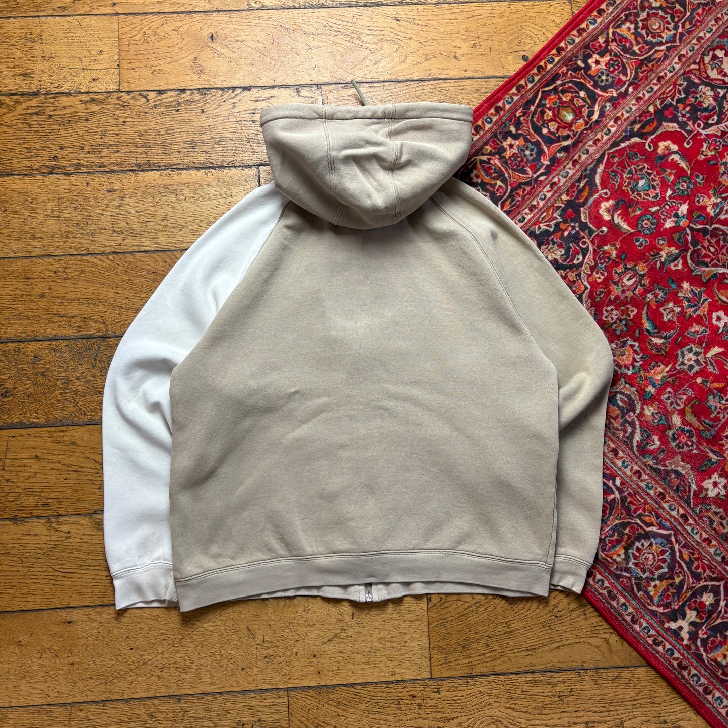 Vintage Oakley Cream Brown Spellout Boxy Cropped Sweatshirt - S