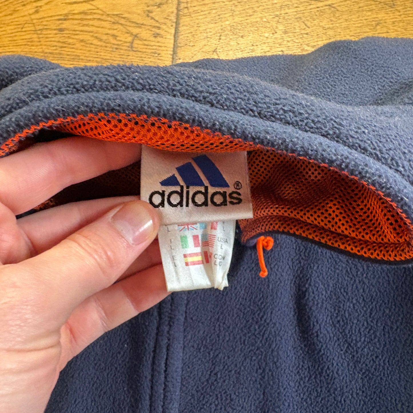 Vintage 90s Adidas Navy Embroidered Fleece Sweatshirt - XL