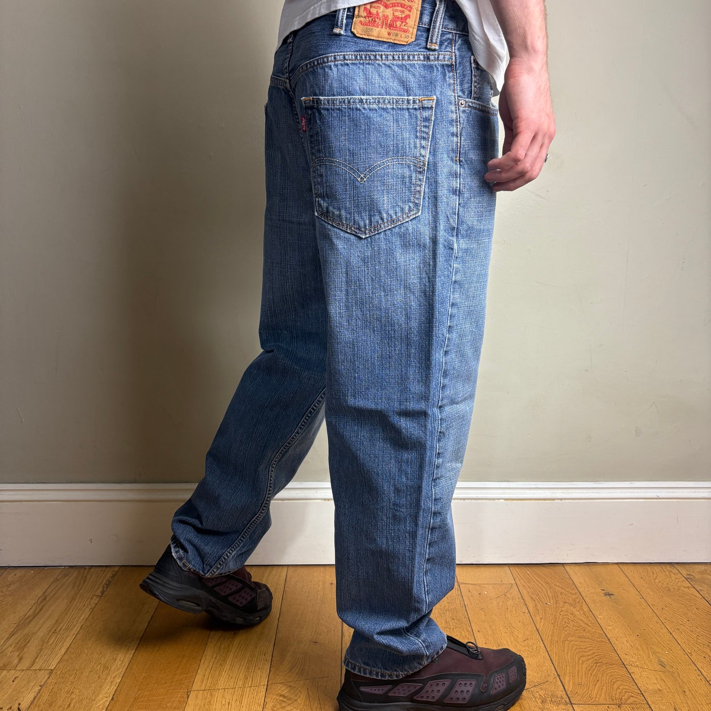 Vintage Levis 550 Baggy Blue Denim Jeans - 38S