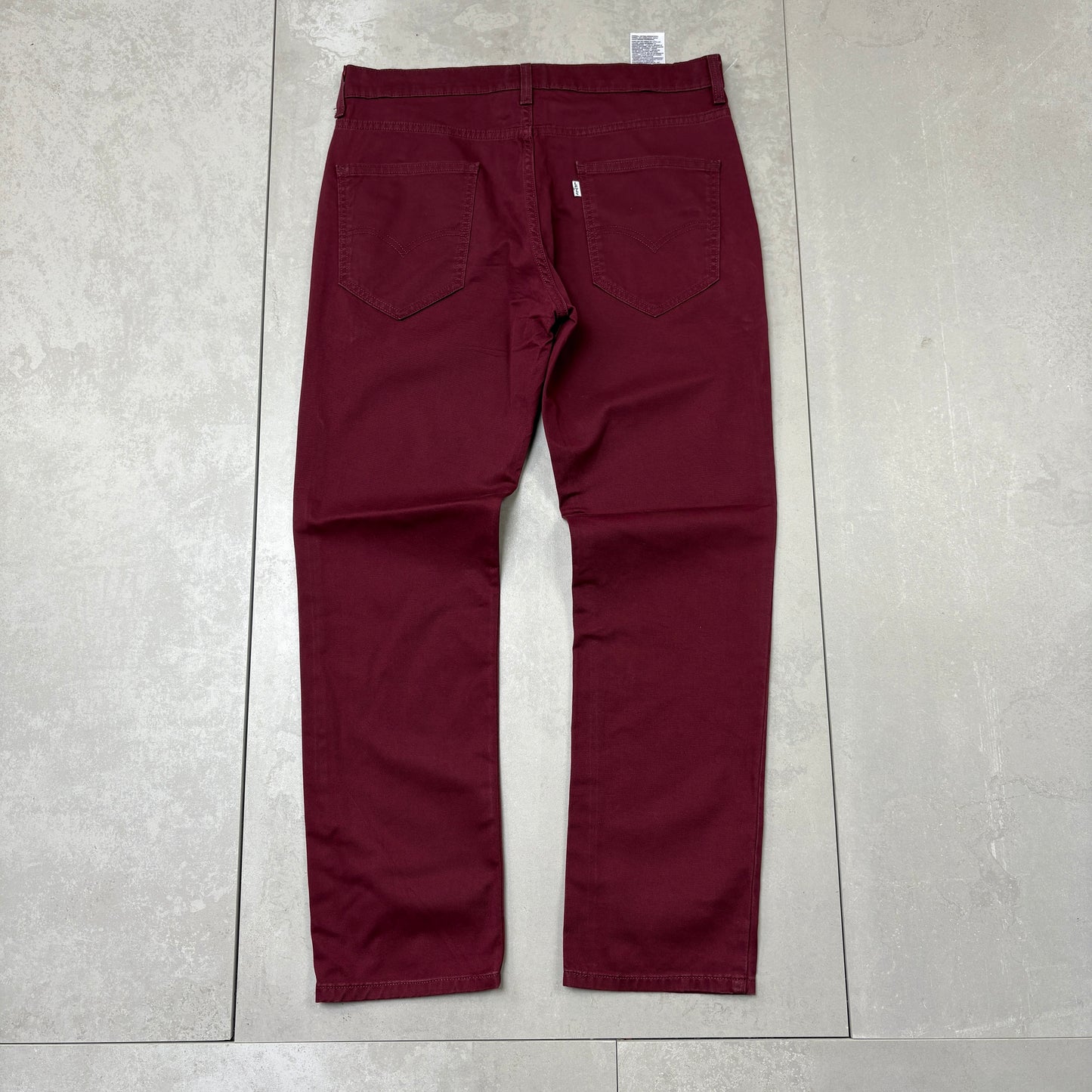 Vintage Levis Straight Burgundy Chino Denim Jeans - 34