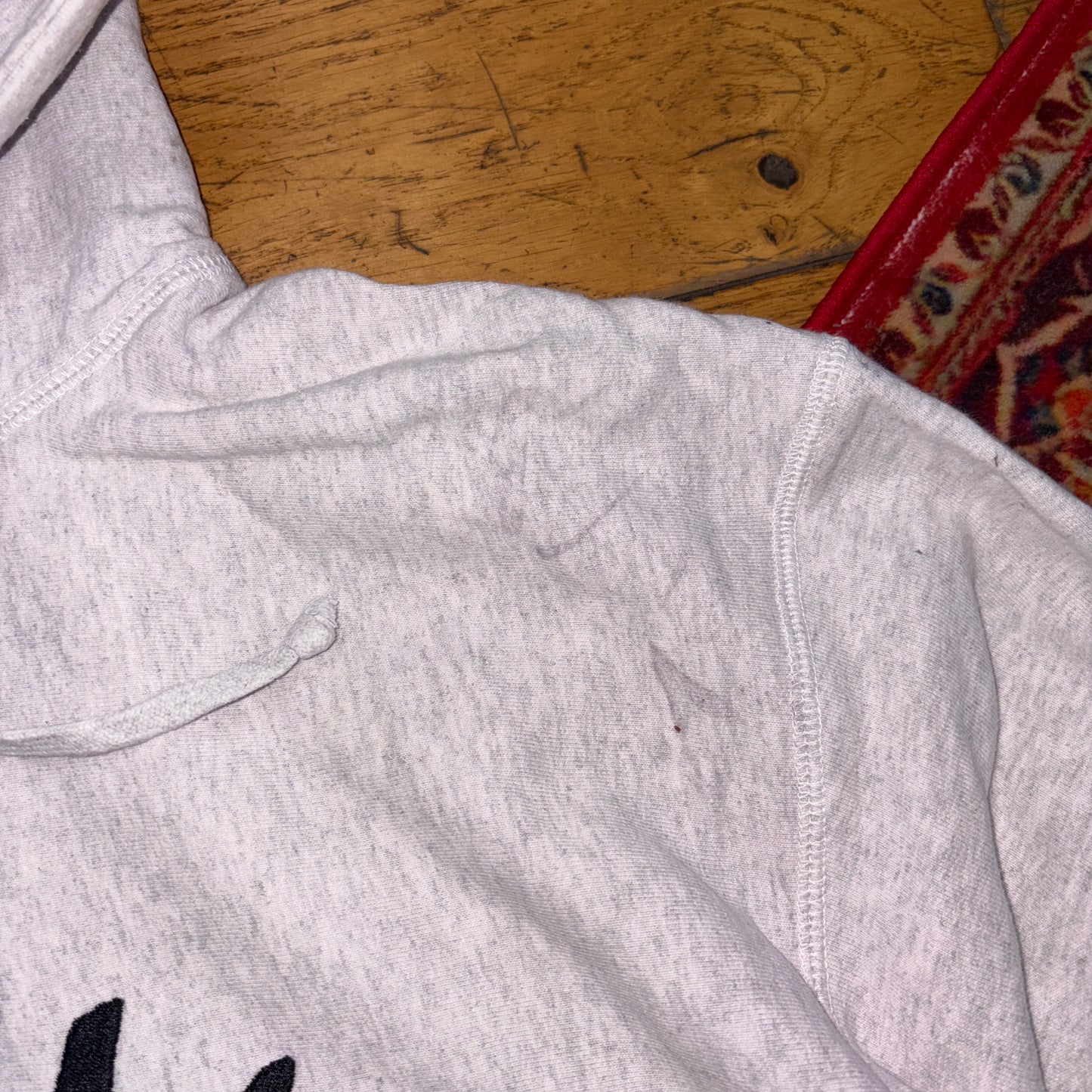 Vintage Supreme Grey Embroidered Hoodie Sweatshirt - XL