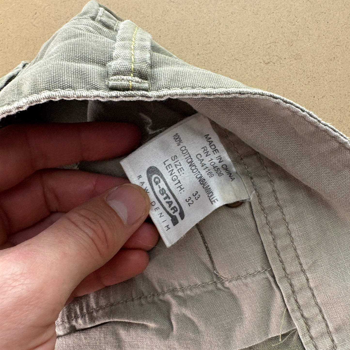 Vintage G Star Raw Green Cargo Fatigue Y2K Baggy Jeans - 33R