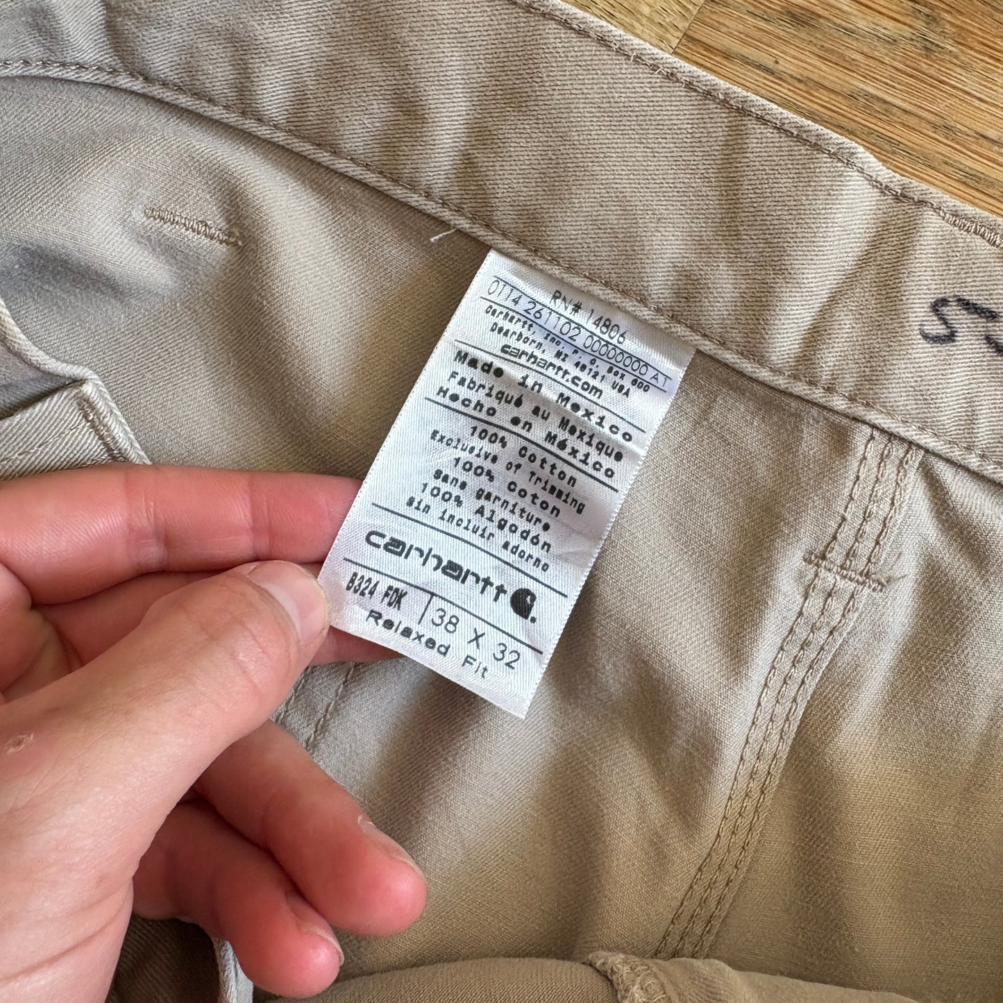 Vintage Carhartt Cream Workwear Carpenter Baggy Trousers - 38R