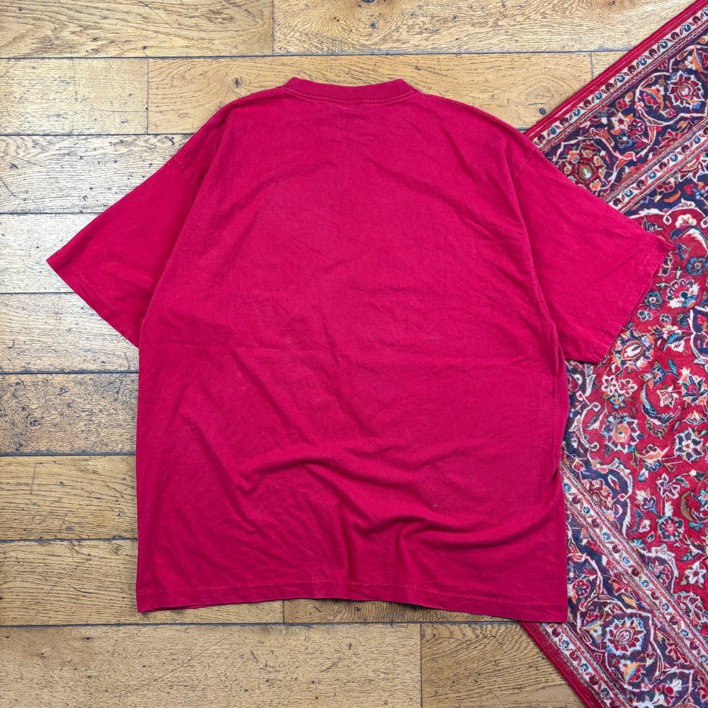 Vintage 90s Attitude Teddy Red Funny Single Stitch Graphic T-Shirt - 2XL