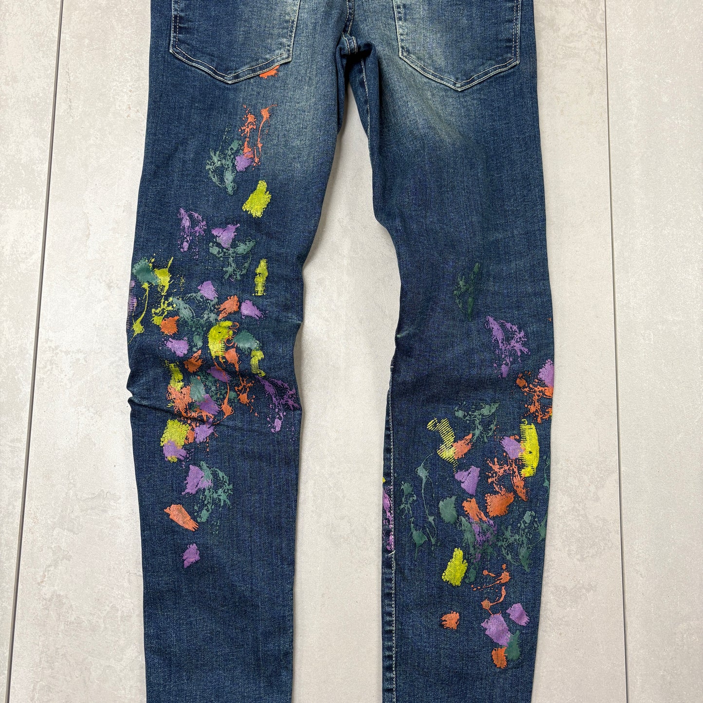 Vintage Skinny Blue Distressed Hip Hop Jeans - 32