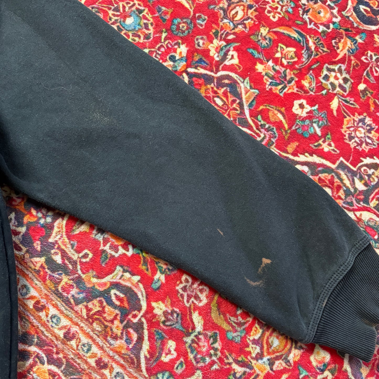 Vintage Stussy Black Hoodie Sweatshirt - L
