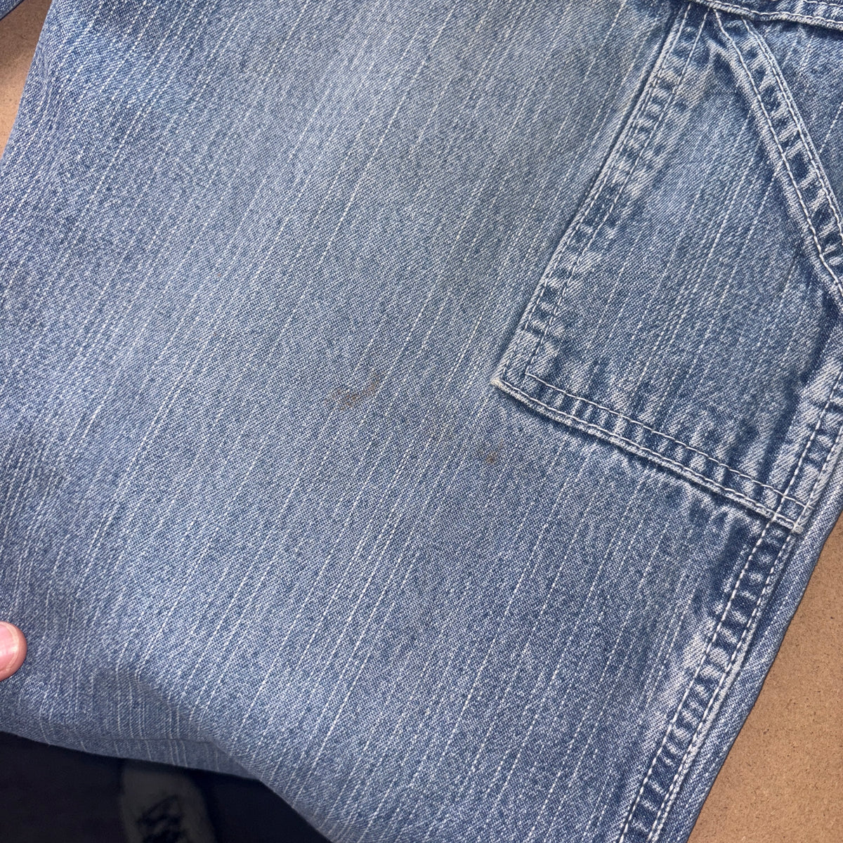 Embroidered Blue Territory Japanese Denim Hip Hop Y2K Baggy Jeans - 30S