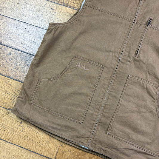 Vintage Brown Gilet Vest Workwear Carhartt Style Jacket - XL