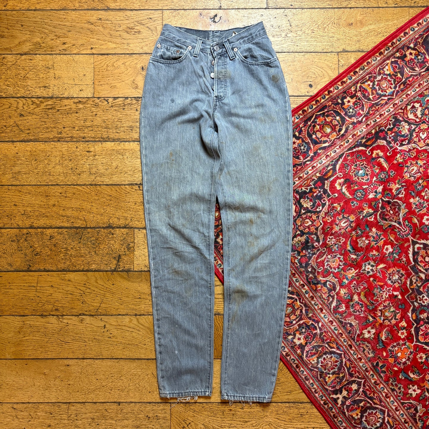 Vintage Levis Womens Grey Tapered Denim Jeans - Size 6