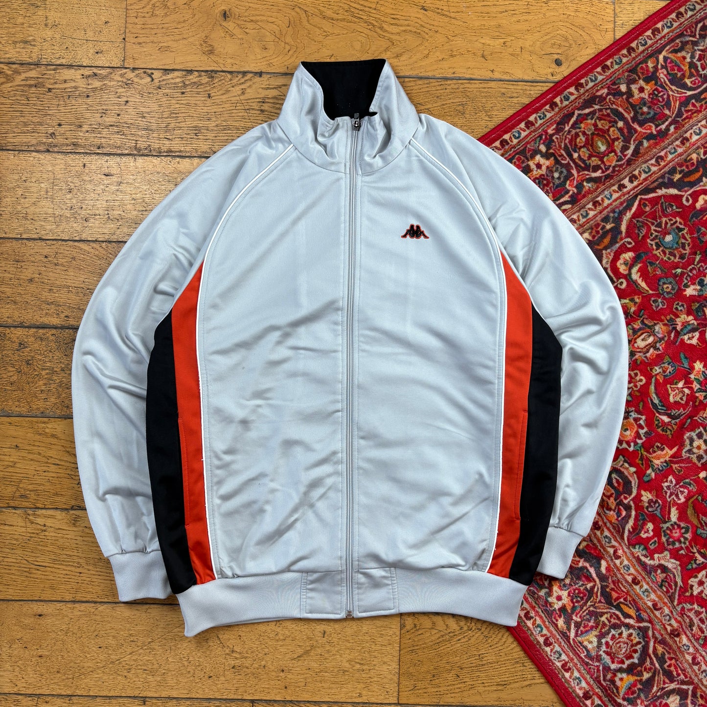 Vintage Kappa Light Grey Blue Tracksuit Track Shell Windbreaker Jacket - L