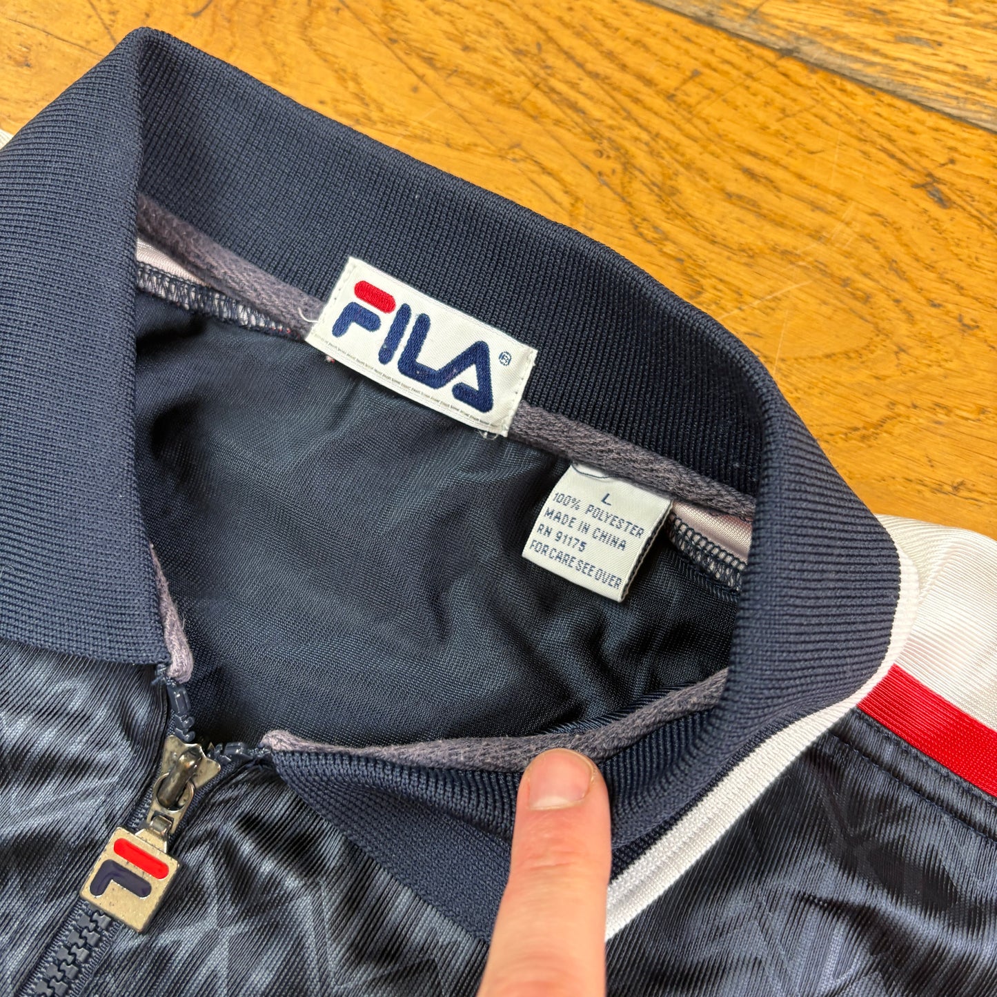 Vintage Fila Embroidered Navy Polo T Shirt - XL