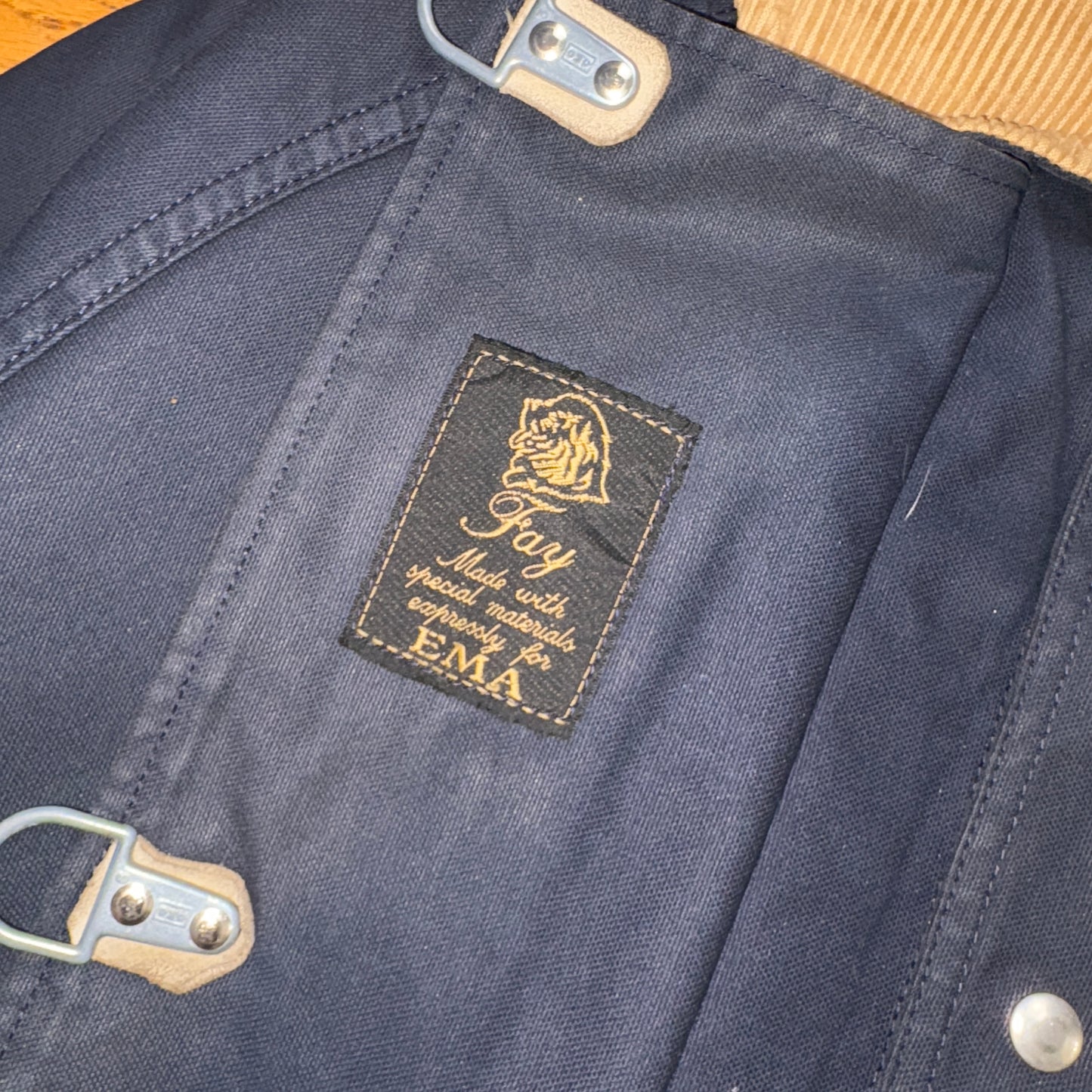 Vintage Fay Navy Fireman Clasp Trench Coat Jacket - 2XL