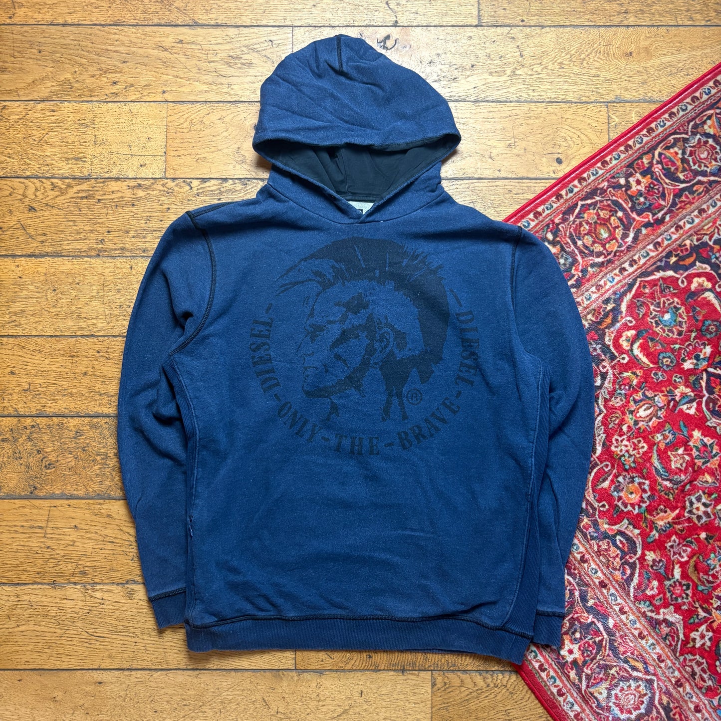 Vintage Diesel Navy Hoodie Sweatshirt - 2XL
