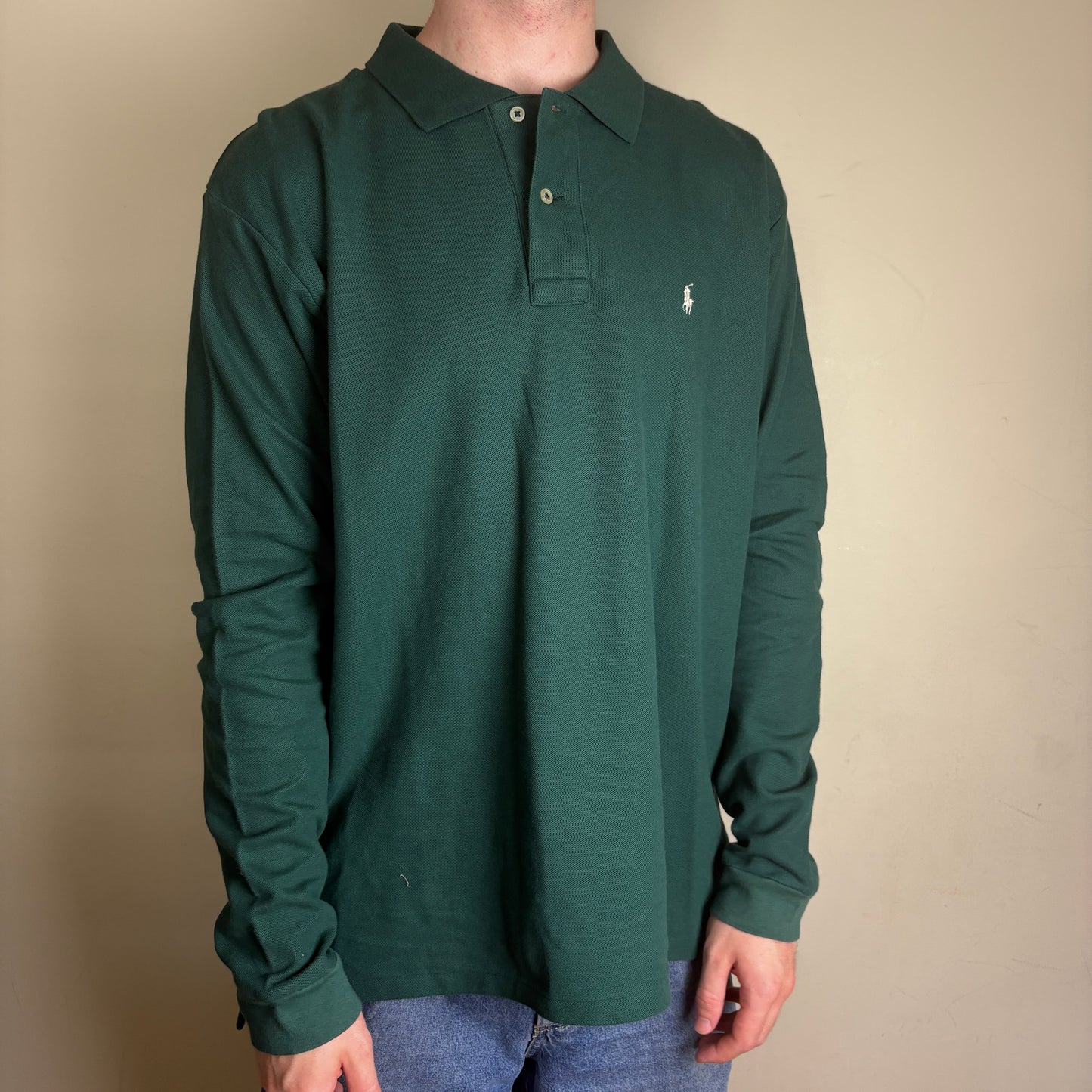 Vintage Ralph Lauren Green Rugby Polo Shirt - 2XL