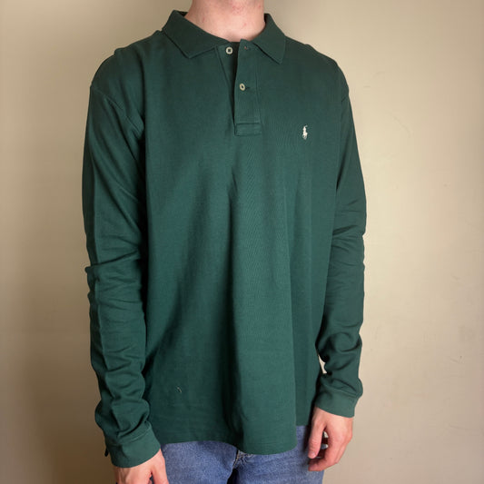 Vintage Ralph Lauren Green Rugby Polo Shirt - 2XL