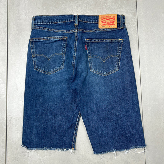 Vintage Levis 502 Blue Straight Denim Shorts - 33
