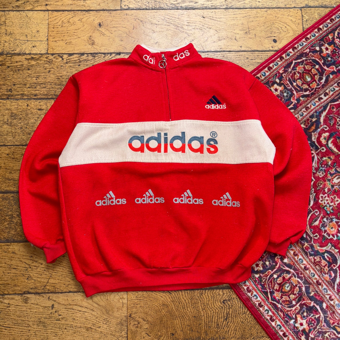 Vintage 90s Adidas Red Sweatshirt - M