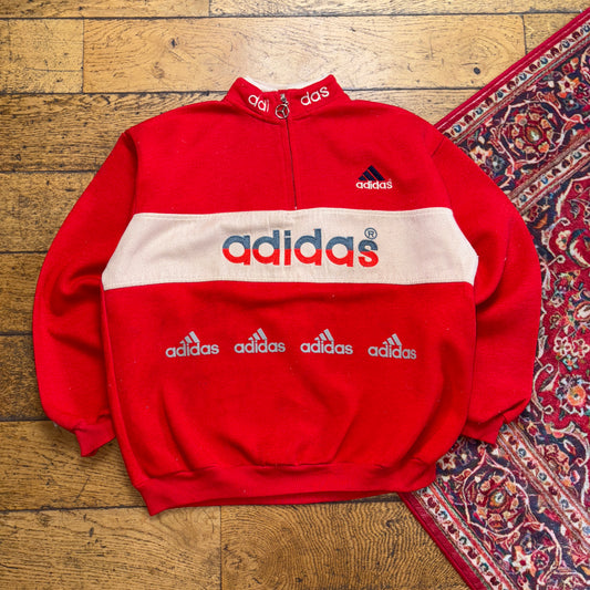 Vintage 90s Adidas Red Sweatshirt - M