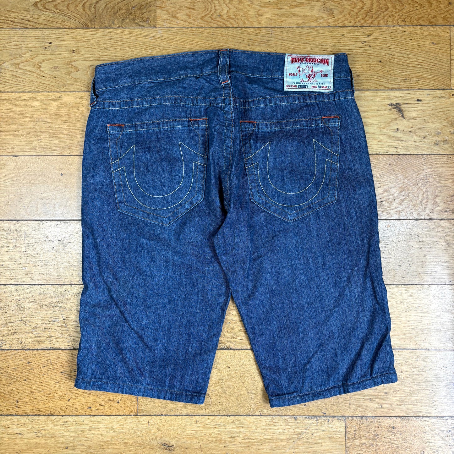 Vintage True Religion Blue Embroidered Y2K Shorts Jorts - 38