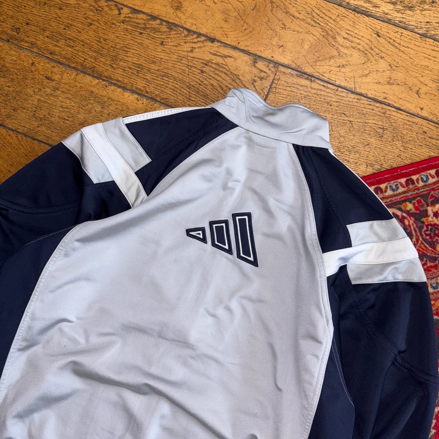 Vintage Adidas Grey Navy Tracksuit Track Jacket - M