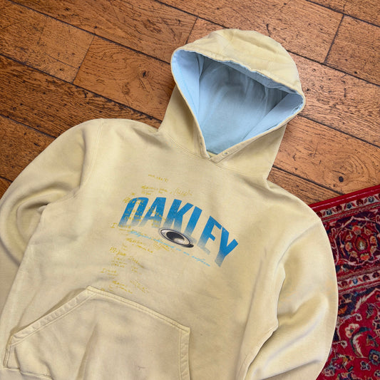 Vintage Oakley Yellow Surfwear Hoodie Sweatshirt - M