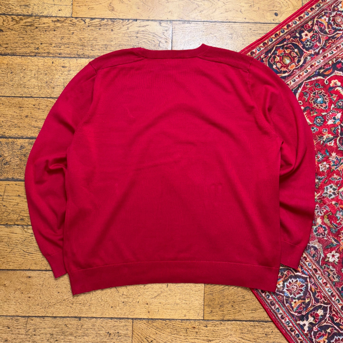 Vintage Nautica Red Embroidered Knit Jumper - 2XL
