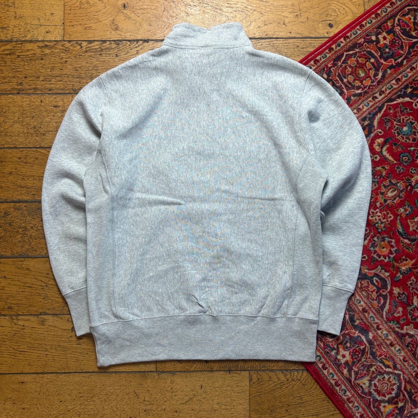 Vintage Champion Grey Quarter Zip Embroidered Sweatshirt - M