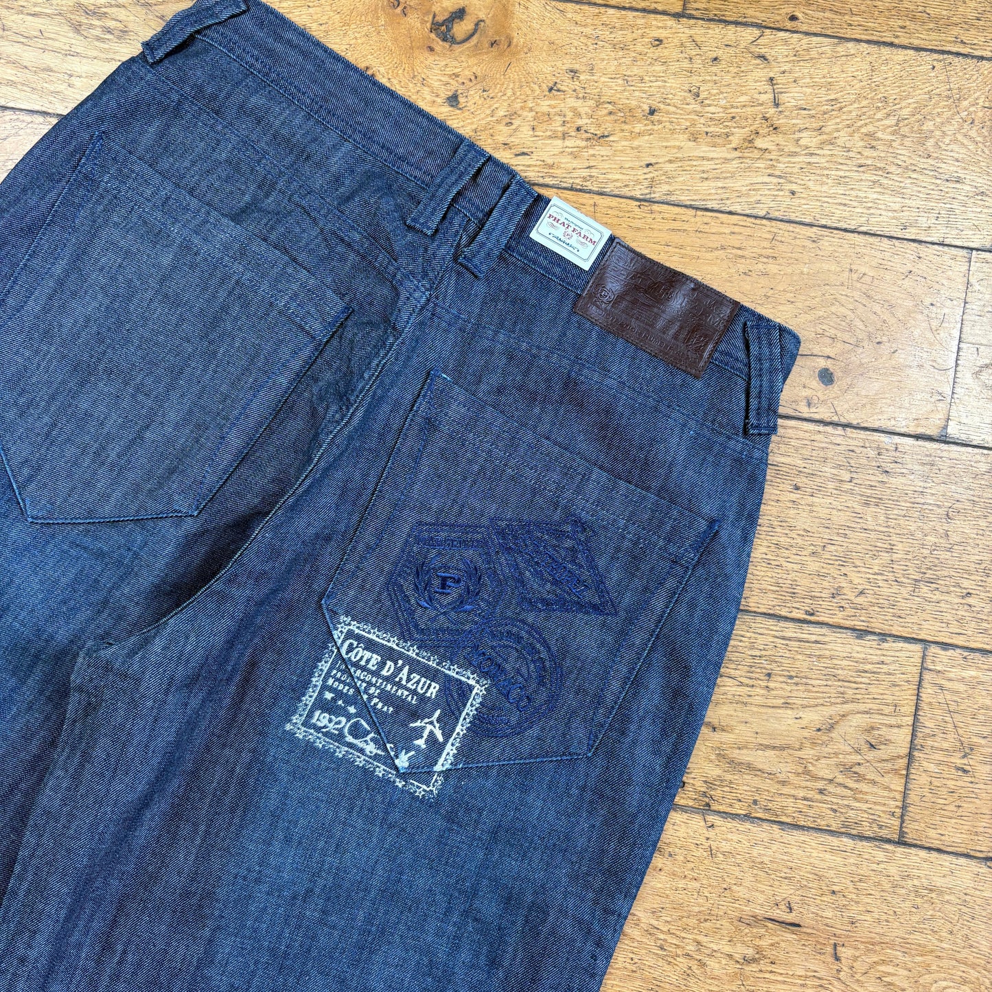 Vintage Phat Farm Embroidered Blue Hip Hop Baggy Shorts Jorts - 36