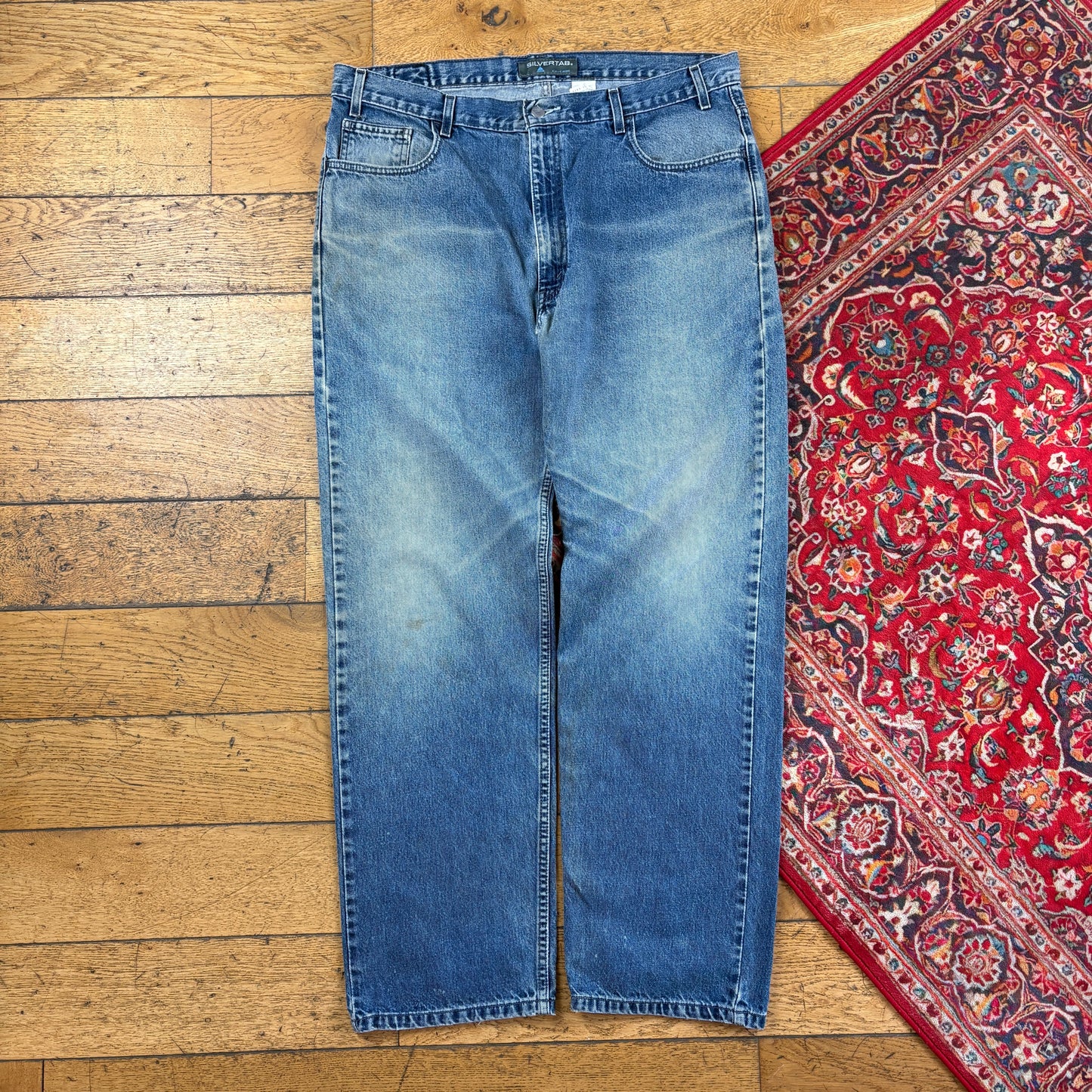 Vintage Levis Silver Tab Blue Y2K Hip Hop Baggy Jeans - 38