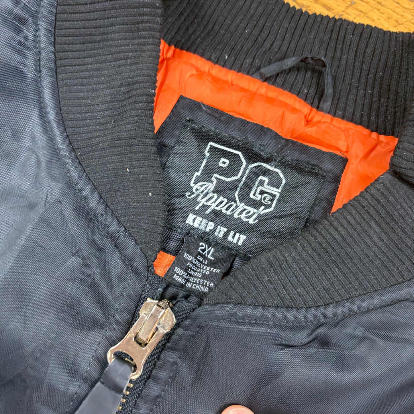 Vintage Black Trapping MA-1 Bomber Jacket - XXL