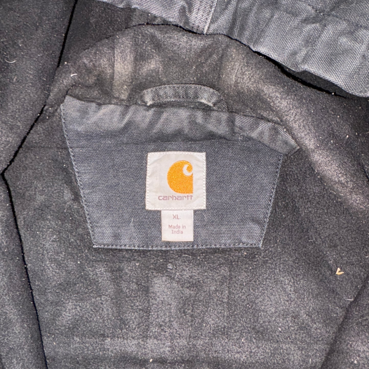 Vintage Carhartt Black Gilet Vest Hooded Workwear Jacket - XL